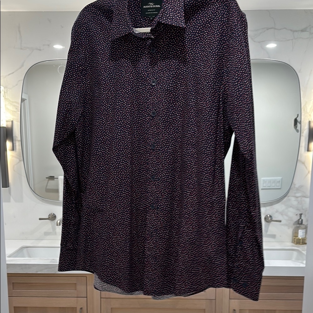 Rodd & Gunn Navy with Plum Pattern Button Down Shirt